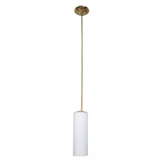Tubular white frosted glass pendant fixture 